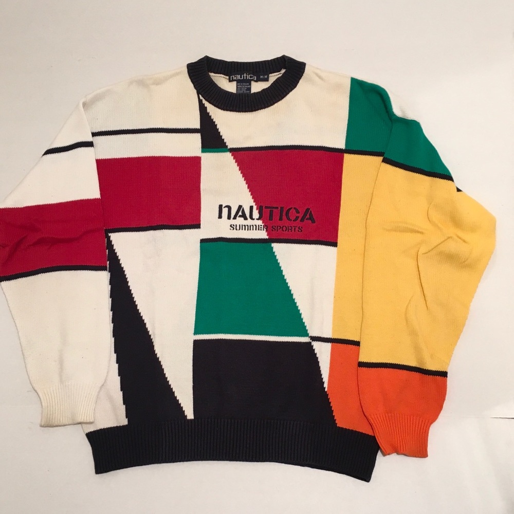 Nautica color block sweater, medium